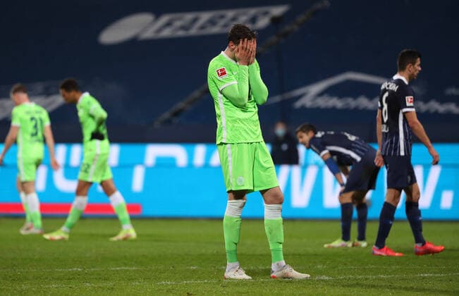 Bochum vs VfL, 1 BL Bochum, 09 01 2022, FOOTBALL VfL Bochum 1848 vs VfL Wolfsburg, 1 BL, season 2021 22 picture shows Wout Weghorst VfL Wolfsburg Bochum
