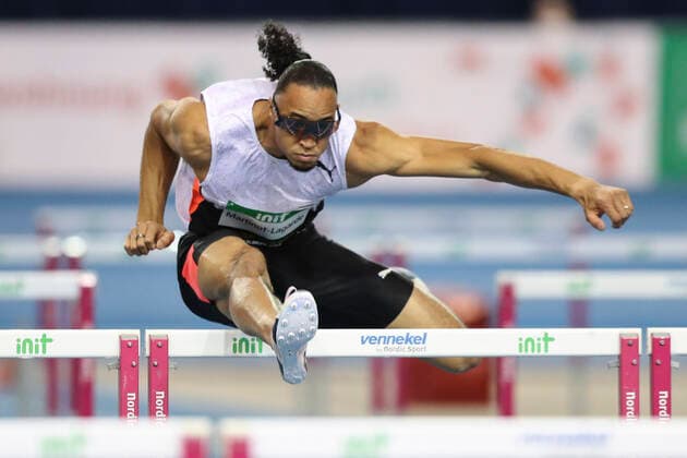 Indoor Meeting Karlsruhe, 28 01 2022 Pascal Martinot Lagarde FRA Indoor Meeting Karlsruhe on 28 01 2022 in the exhibition hall 3 in Karlsruhe Germany Copyright: xBEAUTIFULxSPORTS AxelxKohringx
