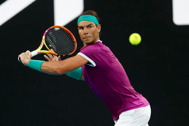 Rafael Nadal ESP , Final, Final Tennis Australian Open 2022 Grand Slam Melbourne Park Melbourne Victoria Australia 30 January 2022 Copyright: xJuergenxHasenkopfx