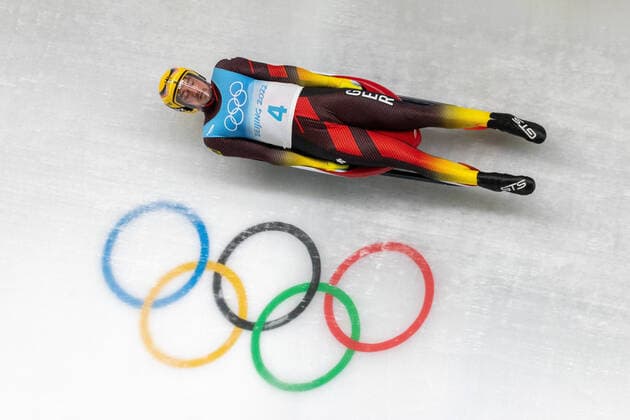 CHN, Winter Olympic Games, Beijing 2022 05 02 2022, National Sliding Centre, Yanqing, CHN, Winter Olympic Games, Beijing 2022, Luge, single seater, men, 1 run, in picture Johannes Ludwig GER Johannes Ludwig of Germany during the 1st run of men Luge single seater competition for the Winter Olympic Games Beijing 2022 National Sliding Centre in Yanqing, China on 2022 02 05 Yanqing China National Sliding Centre