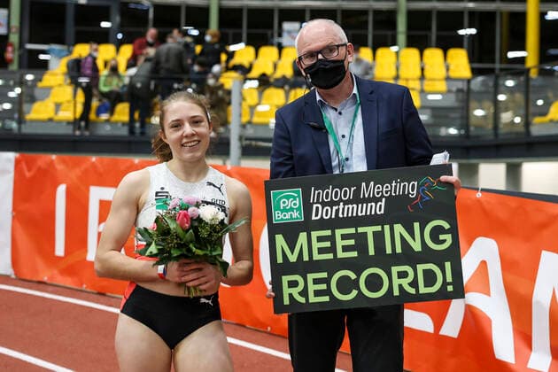 PSD Bank Indoor Meeting Dortmund, 12 02 2022 Meeting record for Lilly Kaden LG Olympia Dortmund over 200m PSD Bank Indoor Meeting Dortmund on 12 02 2022 at Helmut Koernig Halle in Dortmund Germany Copyright: xBEAUTIFULxSPORTS AxelxKohringx