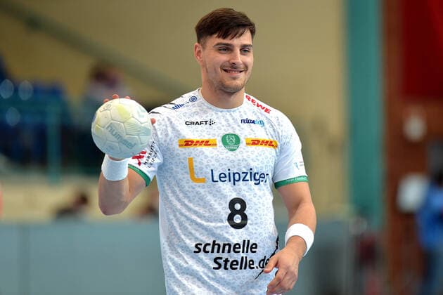 13 02 2022 pmk NF105280 Handball Men Bundesliga Season 2021 2022 KAMPA Halle Minden Corona Matchday TSV GWD Minden SC DHfK Leipzig Lucas KRZIKALLA 08 Leipzig