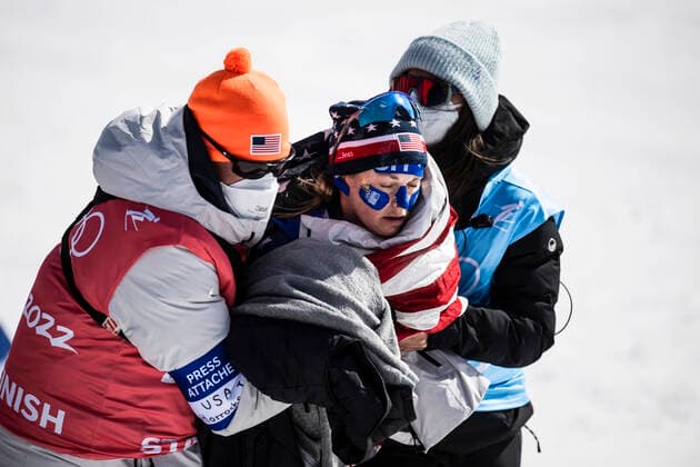 220220 Jessie Diggins of USA after competing in women s cross country skiing 30 km during day 16 of the 2022 Winter Olympics on February 20, 2022 in Zhangjiakou Photo Jon Olav Nesvold BILDBYRAN COP 217 JE0047 skidor cross country skiing langrenn olympic games olympics winter olympics os ol olympics winter os olympics peking peking peking 2022 beijing 2022 beijing 2022 olympic games beijing 2022 winter olympic games beijing os beijing ol winter ol 16 bbeng dam norway cheer,  Copyright: JONxOLAVxNESVOLD BB220220JE074