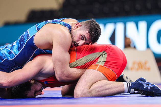 Wrestling Ranking Series 2022 Istanbul 97kg FS Alikhan ZHABRAILOV RWF vs Mohammadhossein Askari MOHAMMADIAN IRI Istanbul Turkey Copyright: xUnitedxWorldxWrestlingx xKadirxCaliskanx