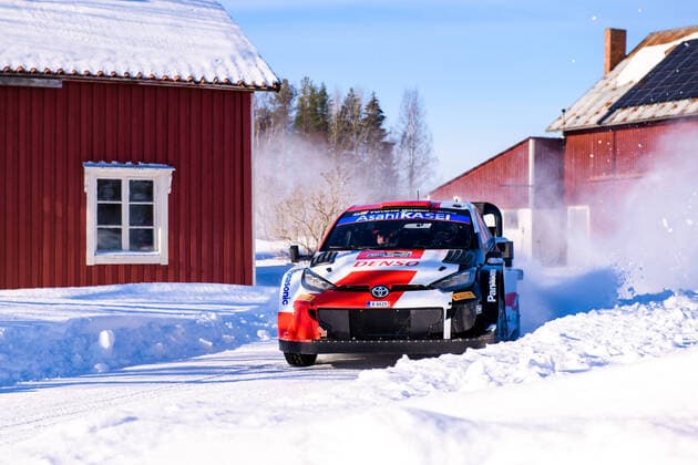 220226 Takamoto Katsuta with co driver Aaron Johnston, TOYOTA GAZOO RACING WRT NG, TOYOTA GR Yaris Rally1 during SS10 Langed 1 on February 26, 2022 in Umea Photo Fredrik Karlsson BILDBYRAN COP 185 FK0113 rally motorsport rally sweden day 3 bbeng,  Copyright: FREDRIKxKARLSSON BB220226FK059