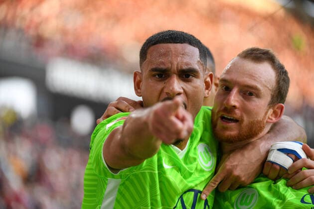 Football 1 Bundesliga 26 Matchday 21 22 SC Freiburg vs VfL Wolfsburg 12 03 2022 Goal celebration for 2 0 equalizer by Maximilian Arnold VfL Wolfsburg 27 Football 1 Bundesliga SC Freiburg vs VfL Wolfsburg on Saturday, 12 March 2022 at Europa Park Stadium in Freiburg im Breisgau DFL REGULATIONS PROHIBIT ANY USE OF PHOTOGRAPHS AS IMAGE SEQUENCES AND OR QUASI VIDEO Copyright: xBEAUTIFULxSPORTS GerdxGruendlx