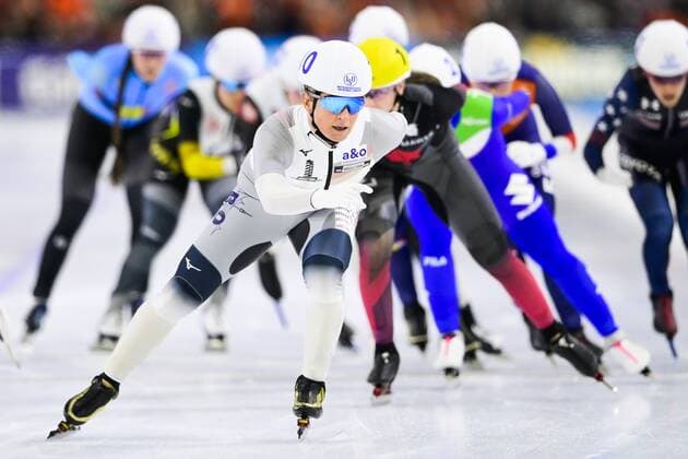 HeereNVEEN Claudia Pechstein GER in action in the mass start during the Speed Skating World Cup Final at Thialf on March 13, 2022 in Heerenveen, Netherlands ANP OLAF KRAAK Speed Skating Day 2 2022 xVIxANPxSportx xxANPxIVx 445516179 originalFilename: 445516179.jpg