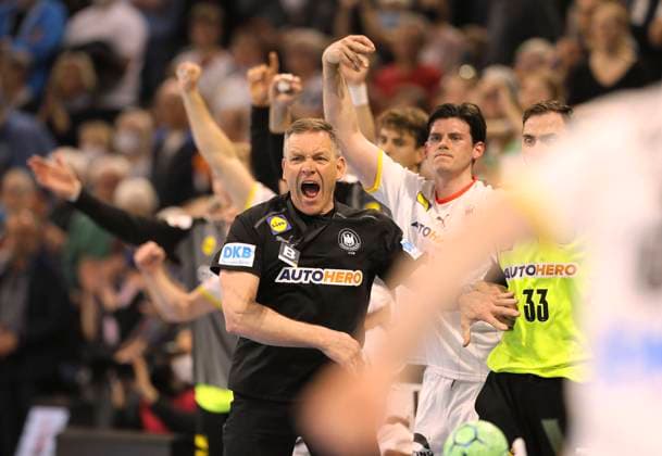Photo jubilation at coach Alfred Gislason GER handball men on 13 04 2022 mens handball international match Germany Faroe Islands