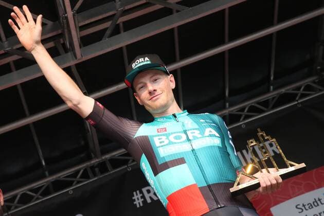 Podium, award ceremony, winners, 1 place Sam Bennett IRL BOH Bora Hansgrohe , 2 place Fernando Gaviria COL UAE Team Emirates 3 place Alexander Kristoff NOR TWG Intermarche Wanty Gobert Materiaux , RADSPORT race Eschborn Frankfurt the cycling classic , 01 05 2022, cycling 1 May,