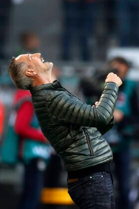 Mönchengladbach, Germany, 1 Football Bundesliga, 32 Matchday Borussia Mönchengladbach RB Leipzig 3 1 02 05 2022 at Borussia Park in Mönchengladbach coach Adi HÜTTER HUETTER MG