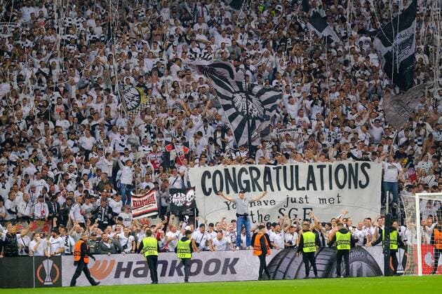 Fans storm the field after the victory, Eintracht Frankfurt vs West Ham United, football, Europa League, semifinal, second leg, 2021 2022 season, 05 05 2022, Eintracht Frankfurt vs West Ham United, football, Europa League, semifinal, second leg, 2021 2022 season, 05 05 2022 Frankfurt am Main, Germany Copyright: xEibner-Pressefotox EP_EER