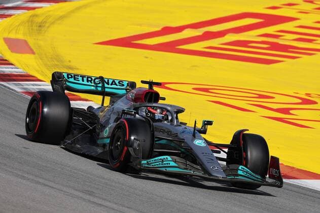 63 George Russell (GBR, Mercedes-AMG Petronas F1 Team), F1 Grand Prix of Spain at Circuit de Barcelona-Catalunya on May 20, 2022 in Barcelona, Spain. (Photo by HOCH ZWEI Italy Photo Press) (Verwendung nur in Deutschland - GERMANY ONLY) *** 63 George Russell GBR, Mercedes AMG Petronas F1 Team , F1 Grand Prix of Spain at Circuit de Barcelona Catalunya on May 20, 2022 in Barcelona, Spain Photo by HOCH ZWEI Italy Photo Press Use only in Germany GERMANY ONLY