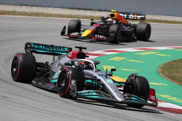 63 George Russell (GBR, Mercedes-AMG Petronas F1 Team), F1 Grand Prix of Spain at Circuit de Barcelona-Catalunya on May 22, 2022 in Barcelona, Spain. (Photo by HOCH ZWEI Italy Photo Press) (Verwendung nur in Deutschland - GERMANY ONLY) *** 63 George Russell GBR, Mercedes AMG Petronas F1 Team , F1 Grand Prix of Spain at Circuit de Barcelona Catalunya on May 22, 2022 in Barcelona, Spain Photo by HOCH ZWEI Italy Photo Press Use only in Germany GERMANY ONLY