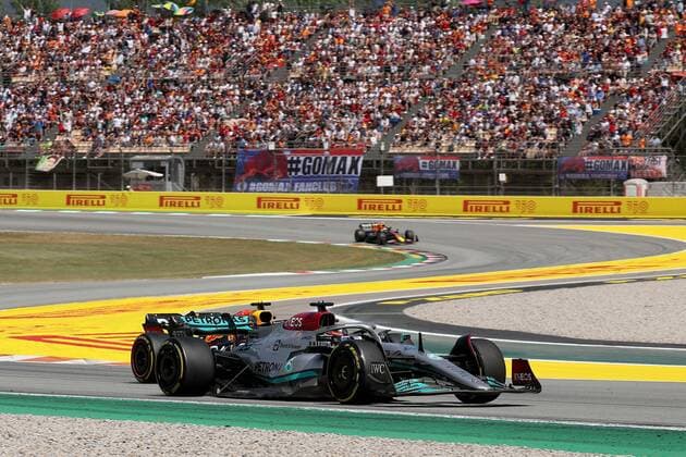63 George Russell (GBR, Mercedes-AMG Petronas F1 Team), F1 Grand Prix of Spain at Circuit de Barcelona-Catalunya on May 22, 2022 in Barcelona, Spain. (Photo by HOCH ZWEI Italy Photo Press) (Verwendung nur in Deutschland - GERMANY ONLY) *** 63 George Russell GBR, Mercedes AMG Petronas F1 Team , F1 Grand Prix of Spain at Circuit de Barcelona Catalunya on May 22, 2022 in Barcelona, Spain Photo by HOCH ZWEI Italy Photo Press Use only in Germany GERMANY ONLY