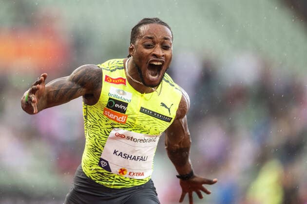 220616 Noah Malone of USA competes in men s 100 meter during the athletics competition Bislett Games on June 16, 2022 in Oslo Photo Carl Sandin BILDBYRAN kod CS VG0300 bbeng friidrett friidrott athletics diamond league bislett games 2022 bislett games,  Copyright: CARLxSANDIN BB220616CS063