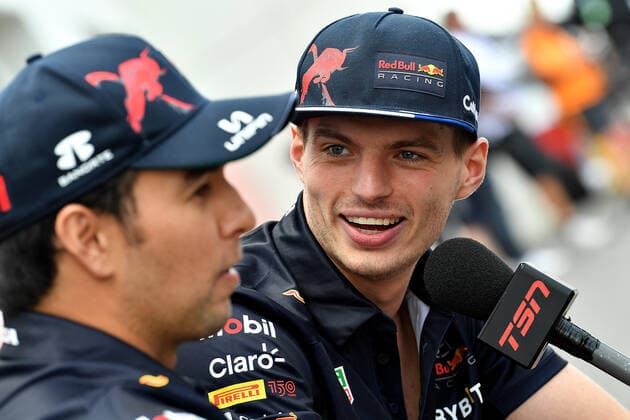 16 06 2022, Circuit Gilles Villeneuve, Montreal, FORMULA 1 AWS GRAND PRIX DU CANADA 2022 , in picture Max Verstappen NEL , Oracle Red Bull Racing, Sergio Perez MEX , Oracle Red Bull Racing Photo EU Images Montreal Circuit Gilles Villeneuve Quebec Canada  eu-images-506