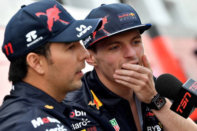 16 06 2022, Circuit Gilles Villeneuve, Montreal, FORMULA 1 AWS GRAND PRIX DU CANADA 2022 , in picture Max Verstappen NEL , Oracle Red Bull Racing, Sergio Perez MEX , Oracle Red Bull Racing Photo EU Images Montreal Circuit Gilles Villeneuve Quebec Canada  eu-images-506