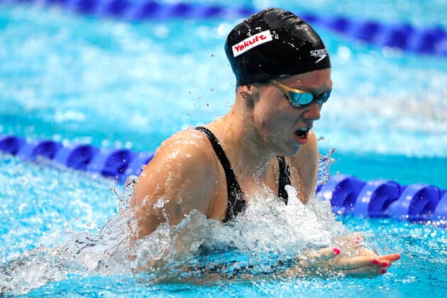 Belgian Florine Gaspard pictured in action during the women s 100m breaststroke at the swimming world championships in Budapest, Hungary, Sunday 19 June 2022. The 19th FINA World Championships 2022 take place from 18 June to 03 July. NIKOLAxKRSTIC  x36472891x