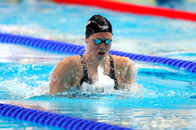 Belgian Florine Gaspard pictured in action during the women s 100m breaststroke at the swimming world championships in Budapest, Hungary, Sunday 19 June 2022. The 19th FINA World Championships 2022 take place from 18 June to 03 July. NIKOLAxKRSTIC  x36473032x