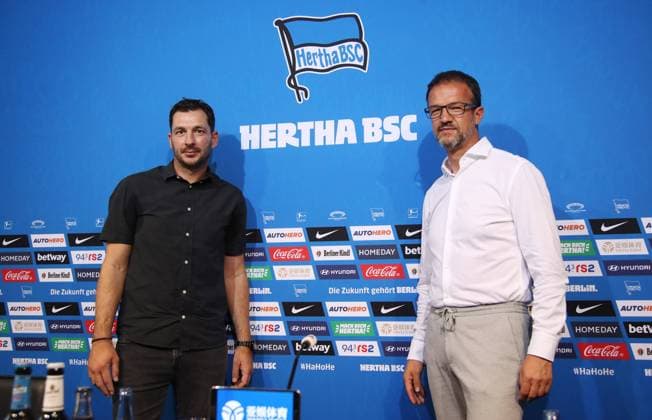 Coach Sandro Schwarz, Manager Sport Director Fredi Bobic PK Press conference on coach appointment Sport Football Soccer DFL Bundesliga Men Season 2022 2023 20 06 2022 Hertha BSC Berlin