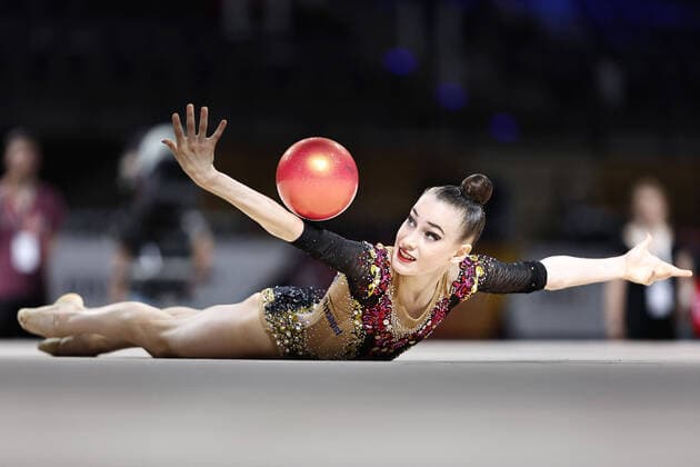 Darja Varfolomeev, GER, during apparatus final of 2022 national rhythmic gymnastics championships at Die Finals in Berlin, 25 06 2022