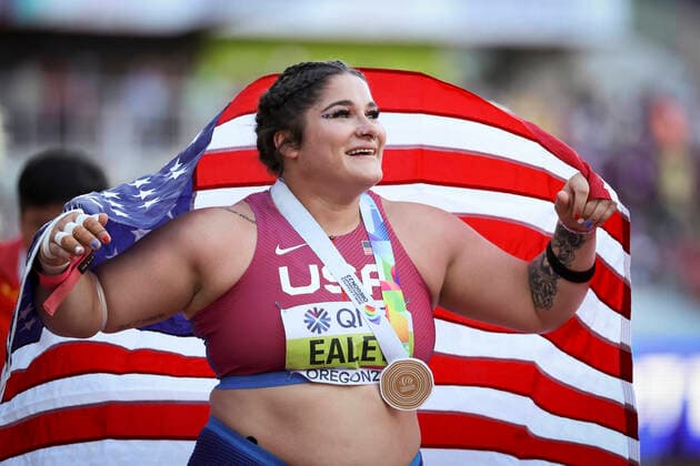 World Athletics Championships Oregon 22 United States of America, 16 07 2022 World champion shot putter, Chase EALEY USA on 16 07 22 at Hayward Field in Eugene on Day 2 of the World Athletics Championships Oregon22. Copyright: xBEAUTIFULxSPORTS AxelxKohringx