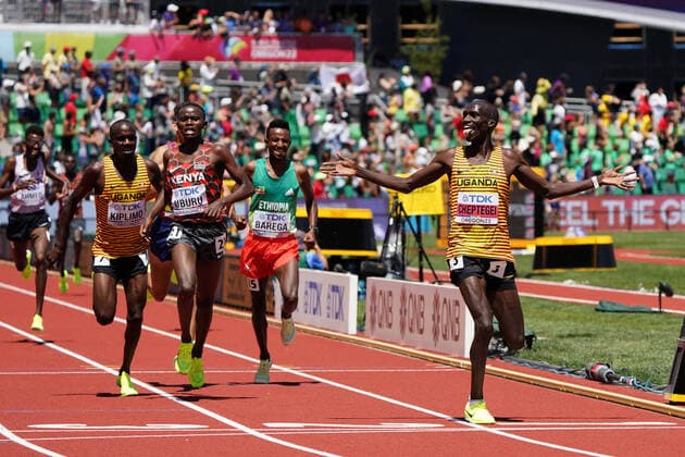 World Championships 2022 Oregon , Eugene USA, World Athletics, track and field, athletics, track and field, World athletics championships 2022Oregon Track and Field World Championships 2022 Oregon 15 07 24 07 2022, Hayward field Eugene, Oregon, 10000m mens final , Joshua Cheptegei, UGA