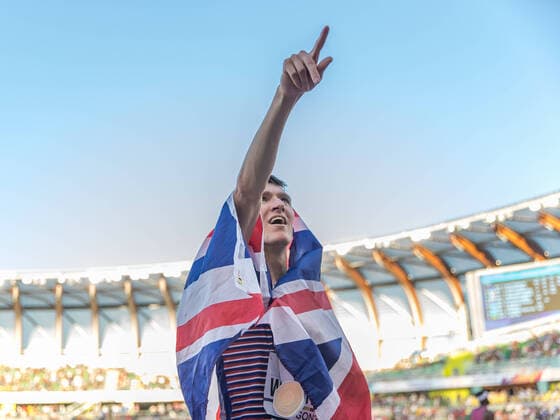 World Athletics Championships Oregon 22 United States of America, 19 07 2022 Jake WIGHTMAN of GREAT BRITAIN N I GBR wins the gold medal in the mens 1500 m at the World Athletics Championships Oregon 22 in Eugene, on Tuesday, July 19, 2022 Copyright: xBEAUTIFULxSPORTS OlafxRellischx