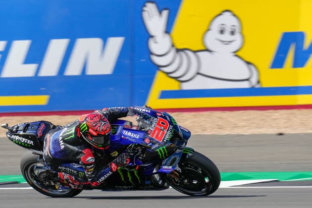 Fabio QUARTARARO (France) of the Monster Energy Yamaha MotoGP Team during the 2022 Monster Energy Grand Prix MotoGP Free Practice 1 session at Silverstone Circuit, Towcester, England on the 5th to 7th August 2022. Copyright: xDavidxHornx PMI-5075-0026