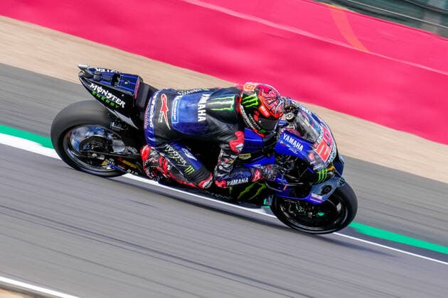 Fabio QUARTARARO (France) of the Monster Energy Yamaha MotoGP Team during the 2022 Monster Energy Grand Prix MotoGP Free Practice 1 session at Silverstone Circuit, Towcester, England on the 5th to 7th August 2022. Copyright: xDavidxHornx PMI-5075-0027