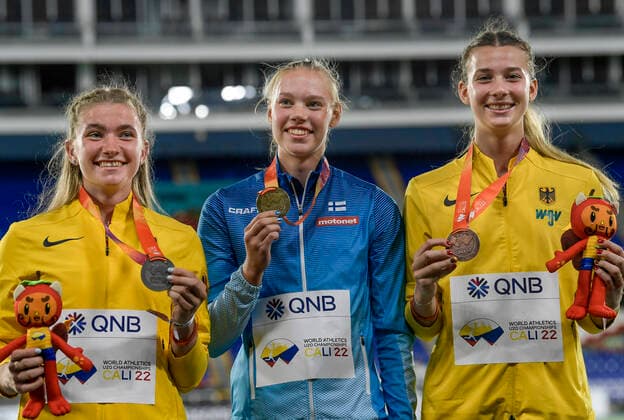 U20 World Championships 2022, Cali Colombia 1 508 Saga VANNINEN FIN 6084 2 582 Serina RIEDEL GER 5874 3 590 Sandrina SPRENGEL G Copyright: xBEAUTIFULxSPORTS Internationalx