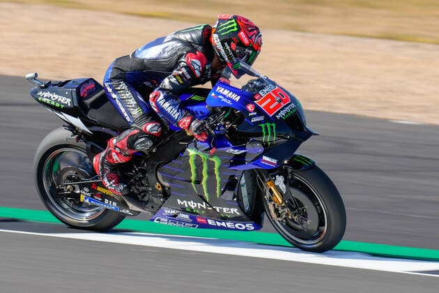 Fabio QUARTARARO (France) of the Monster Energy Yamaha MotoGP Team during the 2022 Monster Energy Grand Prix MotoGP Free Practice 3 session at Silverstone Circuit, Towcester, England on the 6th August 2022. Copyright: xDavidxHornx PMI-5075-0082