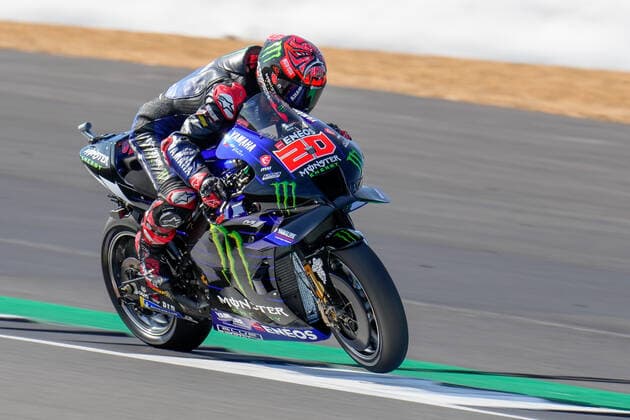 Fabio QUARTARARO (France) of the Monster Energy Yamaha MotoGP Team during the 2022 Monster Energy Grand Prix MotoGP Free Practice 3 session at Silverstone Circuit, Towcester, England on the 6th August 2022. Copyright: xDavidxHornx PMI-5075-0084