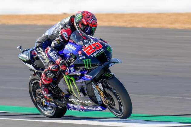 Fabio QUARTARARO (France) of the Monster Energy Yamaha MotoGP Team during the 2022 Monster Energy Grand Prix MotoGP Free Practice 3 session at Silverstone Circuit, Towcester, England on the 6th August 2022. Copyright: xDavidxHornx PMI-5075-0086