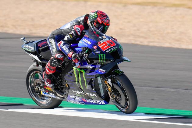 Fabio QUARTARARO (France) of the Monster Energy Yamaha MotoGP Team during the 2022 Monster Energy Grand Prix MotoGP Free Practice 3 session at Silverstone Circuit, Towcester, England on the 6th August 2022. Copyright: xDavidxHornx PMI-5075-0092