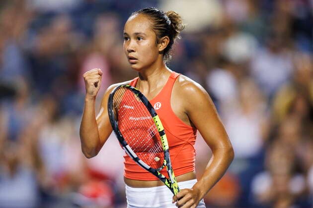 August 8, 2022, Toronto, ON, CANADA: Leylah Fernandez of Canada reacts to a point against Storm Sanders of Australia during womenöÄÃ s tennis action at the National Bank Open in Toronto, Monday, Aug. 8, 2022. Canada News - August 8, 2022  - ZUMAc35_ 20220808_zaf_c35_099 Copyright: xColexBurstonx