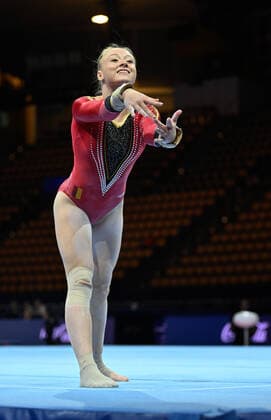 Belgian Lisa Vaelen pictured during a training session ahead of the European Championships Gymanstics in Munich, Germany, Tuesday 09 August 2022. The EC are taking place from 11 to 21 August. ERICxLALMAND x38595827x