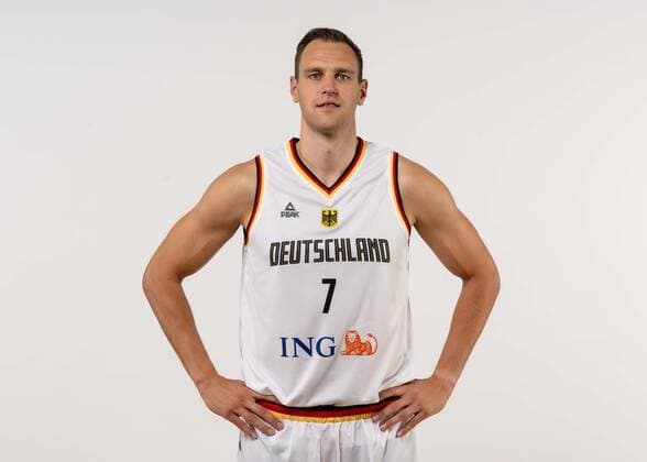 Basketball Cologne 08 08 2022 German Basketball National Team Men Squad for Eurobasket 2022 European Championship Johannes Voigtmann Germany, No 07