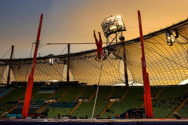 European Championships Munich22 Athletics, 13 08 2022 Impressions from the U20 Mens Pole Vault European Championships Munich22 on 13 08 22 at the Olympiastadion in Munich, Germany Copyright: xBEAUTIFULxSPORTS AxelxKohringx