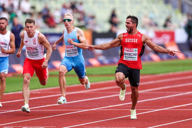 European Championships Munich22 Athletics, 15 08 2022 Pascal Mancini SUI , Samuli Samuelsson FIN European Championships Munich22 on 15 08 22 at the Olympiastadion in Munich, Germany Copyright: xBEAUTIFULxSPORTS AxelxKohringx
