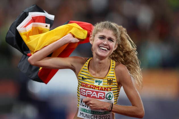 European Championships Munich22 Athletics, 18 08 2022 Konstanze Klosterhalfen GER wins the title over 5000m European Championships Munich22 on 18 08 22 at Olympiastadion in Munich, Germany Copyright: xBEAUTIFULxSPORTS AxelxKohringx