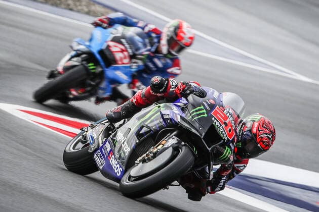 MOTORSPORTS - MotoGP, GP of Austria 2022 SPIELBERG,AUSTRIA,19.AUG.22 - MOTORSPORTS - MotoGP, Grand Prix of Austria, Red Bull Ring, free practice. Image shows Fabio Quartararo (FRA Monster Energy Yamaha MotoGP) and Alex Rins (ESP Team Suzuki Ecstar).  GEPAxpictures xManfredxBinder
