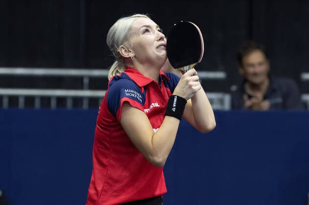 European Table Tennis Championships Great jubilation and tears of joy at Bernadette Szocs Romania after her victory against Xia Lian Ni Luxembourg European Table Tennis Championships as part of the European Championships from 13 to 21 August in Munich , Munich Bavaria Germany Rudi Sedlmayer Hall