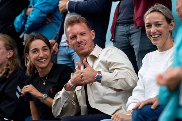 Julian Nagelsmann Coach FC Bayern Muenchen and his girlfriend Lena Wurzenberger Journalist watching Beachvolleyball, STAM Katja, SCHOON Raisa NED vs GRAUDINA Tina, KRAVCENOKA Anastasija LAT , Womens Semifinal, GER, Beach Volleyball Women Beachvolleyball Women , European Championships Munich 2022, 19 08 2022 Photo Eibner Memmler GER, Beach Volleyball Women Beachvolleyball Women , European Championships Munich 2022, 19 08 2022 Munich Copyright: xEibner Memmlerx EP_MMR