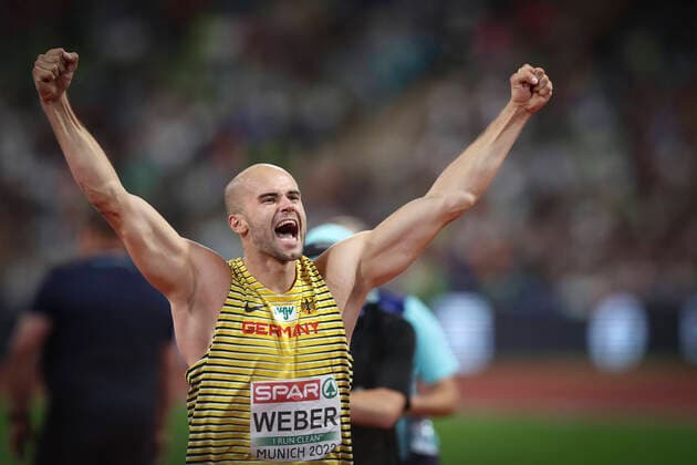 European Championships Munich22 Athletics, 21 08 2022 Julian Weber GER looks forward European Championships Munich22 on 21 08 22 at the Olympic Stadium in Munich, Germany Copyright: xBEAUTIFULxSPORTS AxelxKohringx
