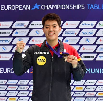 Table Tennis European Championships 2022 in Munich QIU Dang Germany, Borussia Düsseldorf, European Champion 2022 Munich Audi Dome, Rudi Sedlmayer Halle Germany