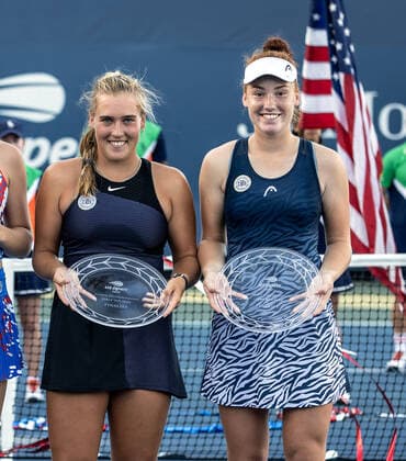 2022 US Open Girls Doubles Final Runner Up Carolina Kuhl GER and Ella Seidel GER