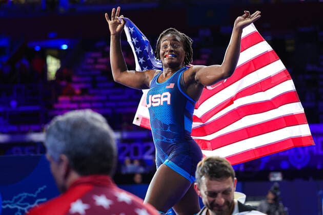 Senior Wrestling World Championships 2022 68kg WW Tamyra Mariama STOCK MENSAH USA Belgrade Stark Arena Serbia Copyright: xUnitedxWorldxWrestlingx xKadirxCaliskanx cal