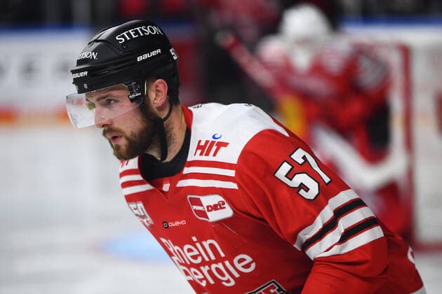 COLOGNE, GERMANY - SEPTEMBER 15, 2022: BRADY AUSTIN. Hockey match DEL Kölner Haie - EHC Red Bull München  Copyright: xVITALIIxKLIUIEVx