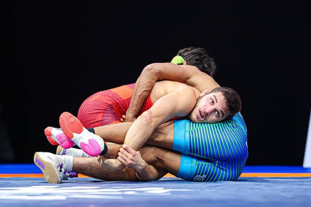Senior Wrestling World Championships 2022 65kg FS John Michael DIAKOMIHALIS USA df Bajrang BAJRANG IND Belgrade Stark Arena Serbia Copyright: xUnitedxWorldxWrestlingx xKadirxCaliskanx cal